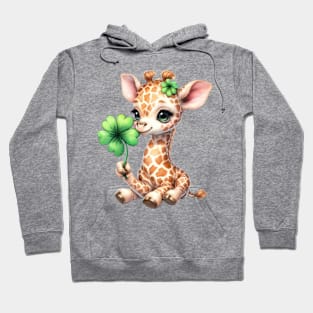 Clover Giraffe St Patricks Day Hoodie